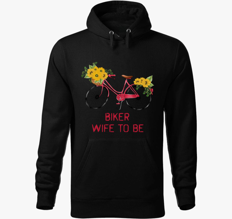 Biker wife to be kapucnis pulóver — Fekete