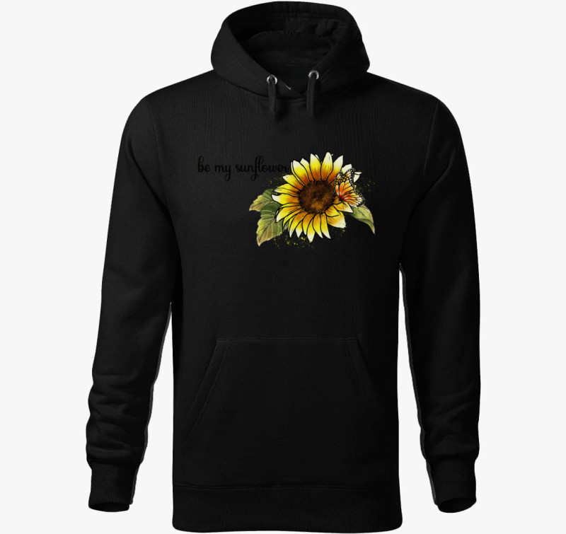 Be my sunflower kapucnis pulóver — Fekete