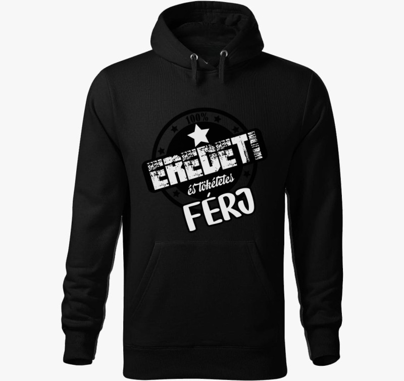 Férj tökéletes kapucnis pulóver — Fekete