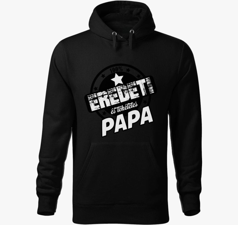 Papa tökéletes kapucnis pulóver — Fekete