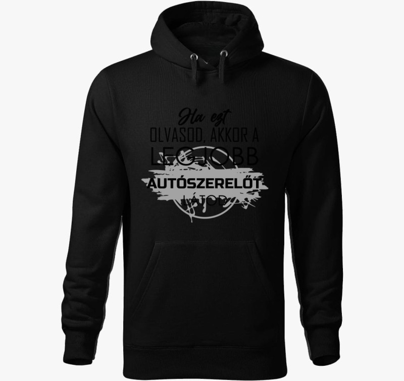 Legjobb autószerelő kapucnis pulóver — Fekete