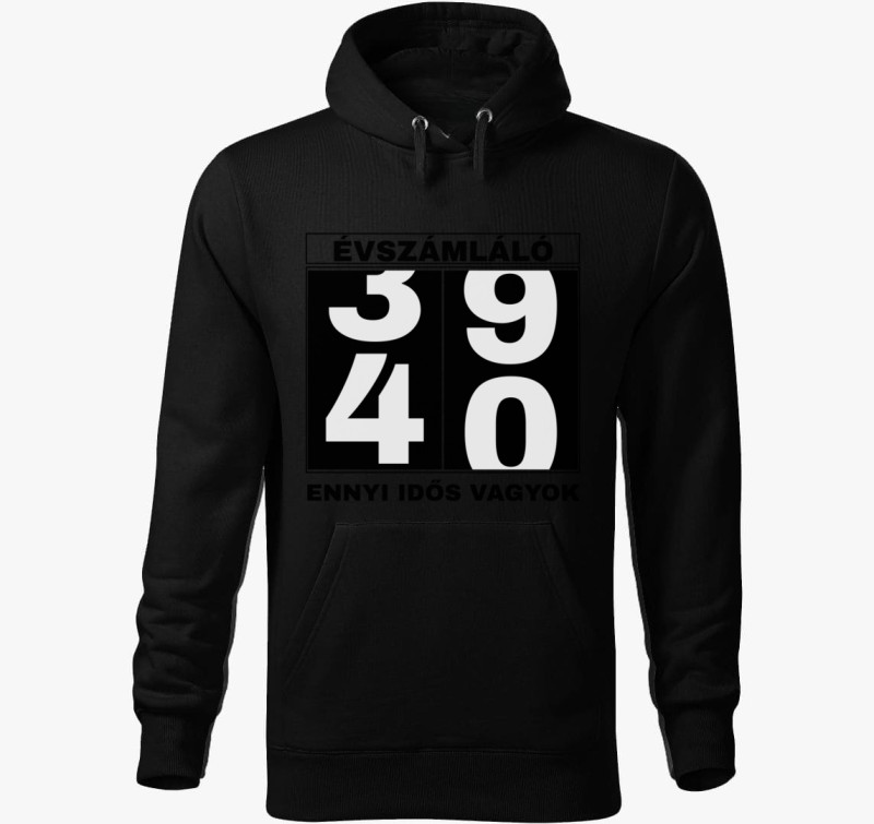 Évszámláló 40 éves szülinapi póló — Fekete