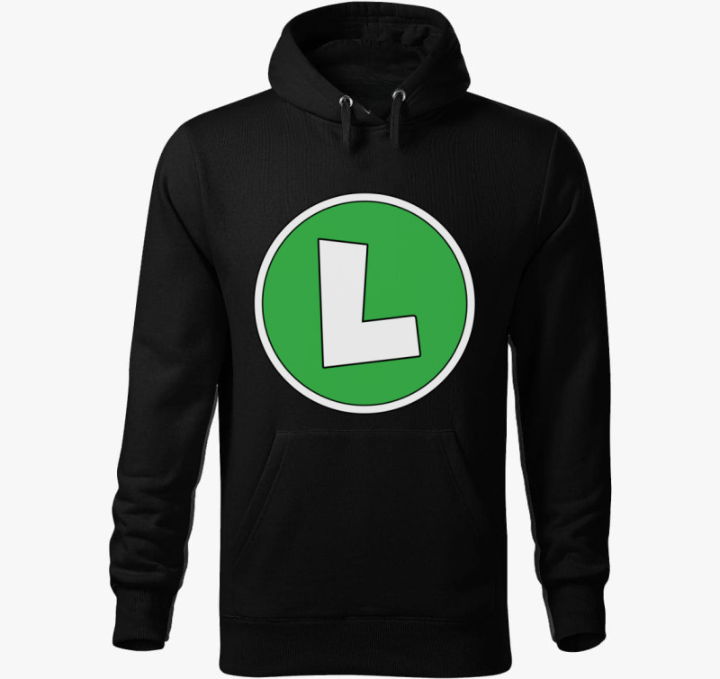 Luigi Monogram kapucnis pulóver — Fekete