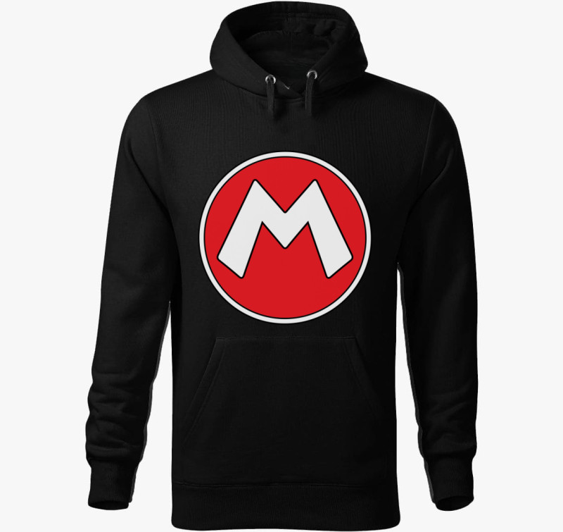 Mario Monogram kapucnis pulóver — Fekete