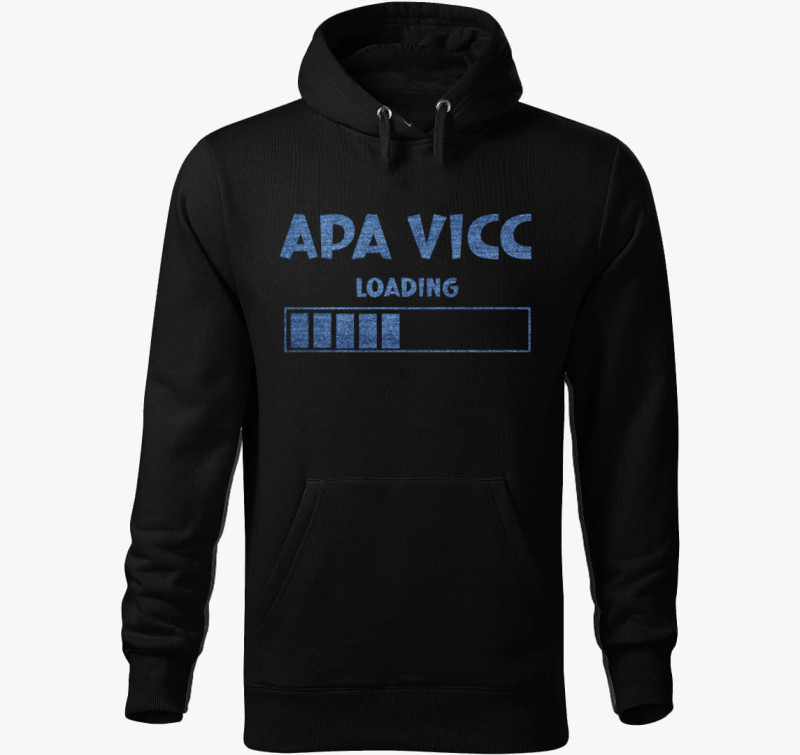 Apa vicc farmer kapucnis pulóver — Fekete