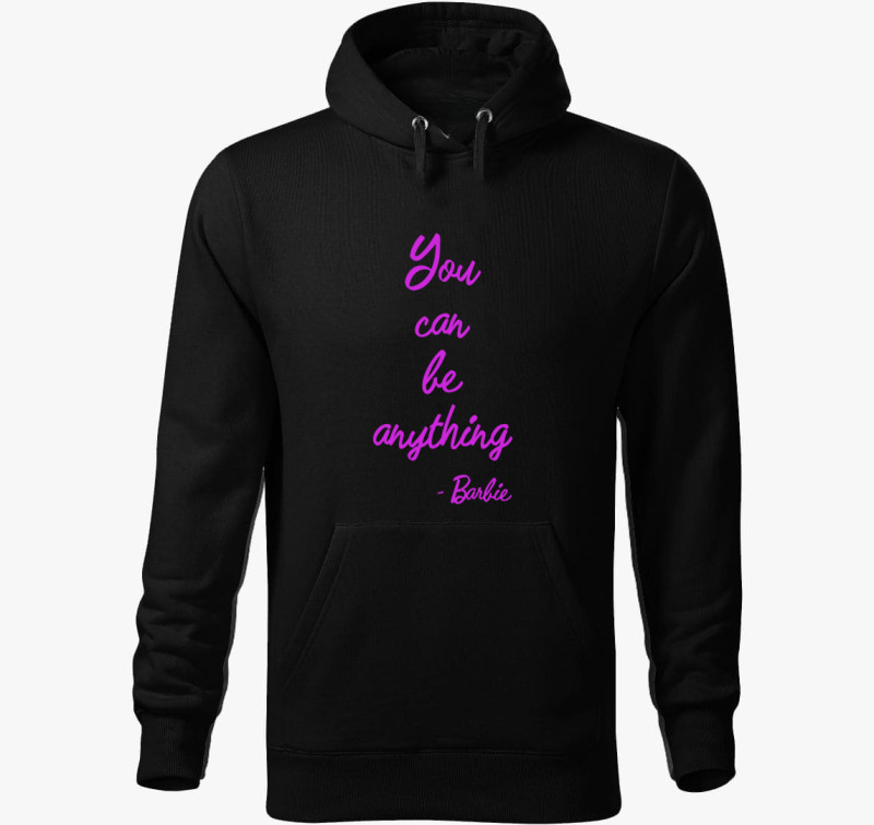 You can be anything Barbie kapucnis pulóver — Fekete