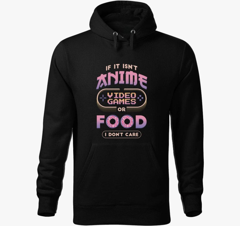 Anime, Videó játék, Kaja kapucnis pulóver — Fekete