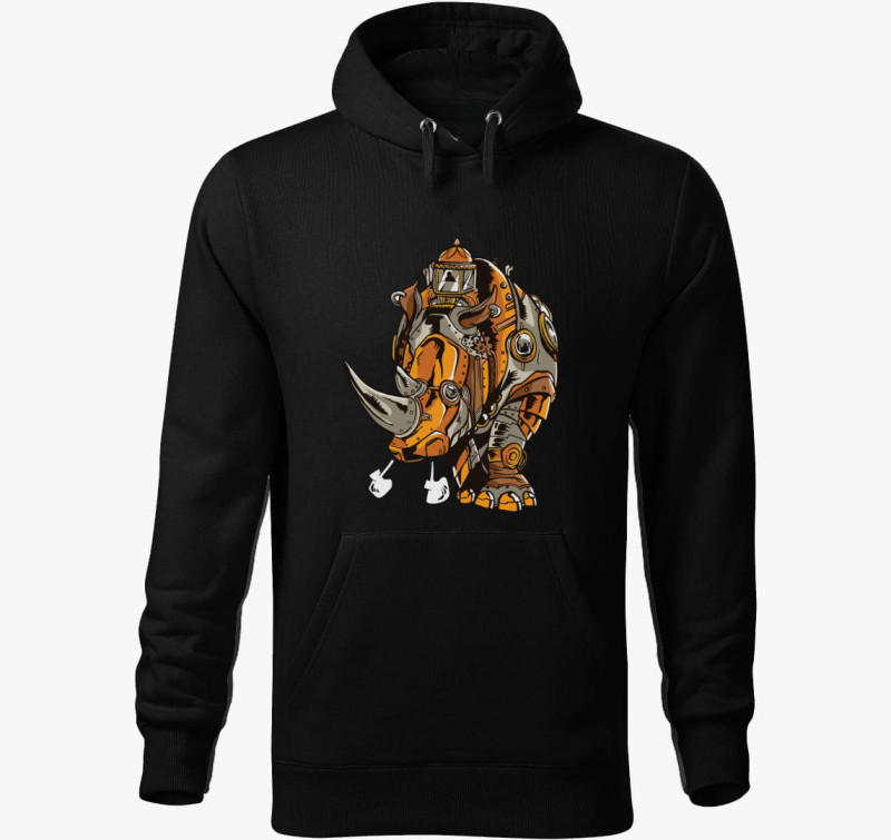 Steampunk Orrszarvú kapucnis pulóver — Fekete