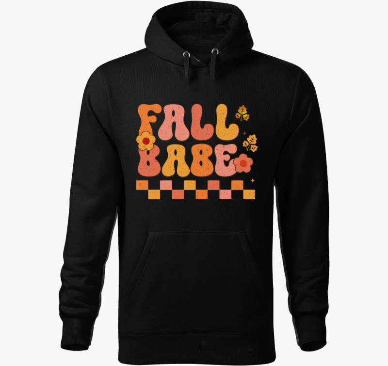 Fall babe kapucnis pulóver — Fekete