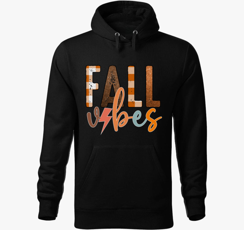 Fall vibes kapucnis pulóver — Fekete