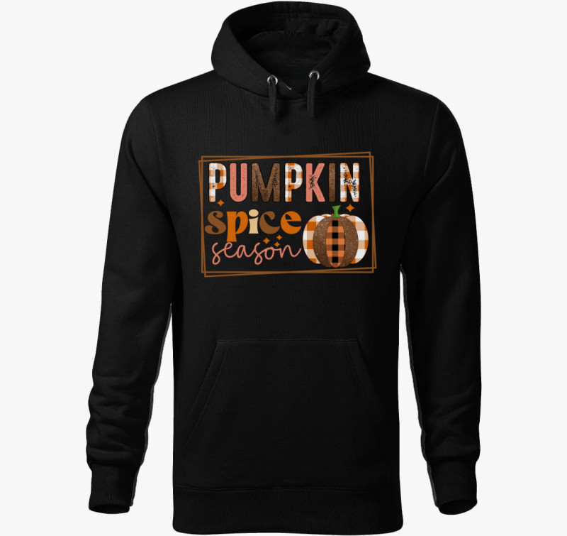 Pumpkinspice season kapucnis pulóver — Fekete