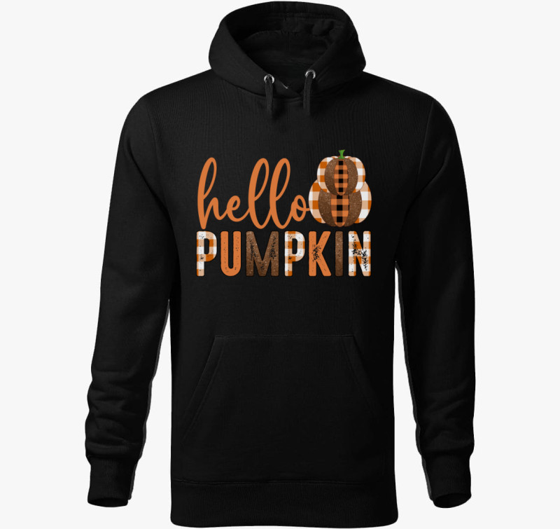 Hello pumpkin kapucnis pulóver — Fekete