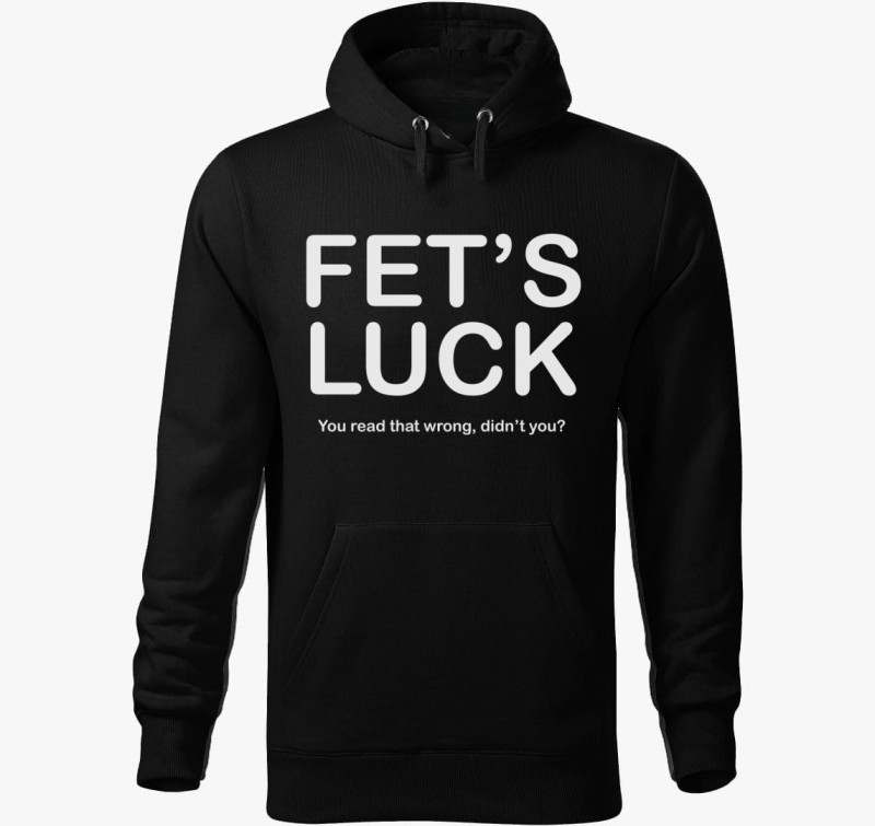 Fets luck kapucnis pulóver — Fekete