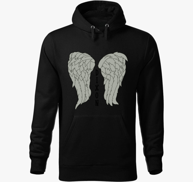 Dixon wings kapucnis pulóver — Fekete