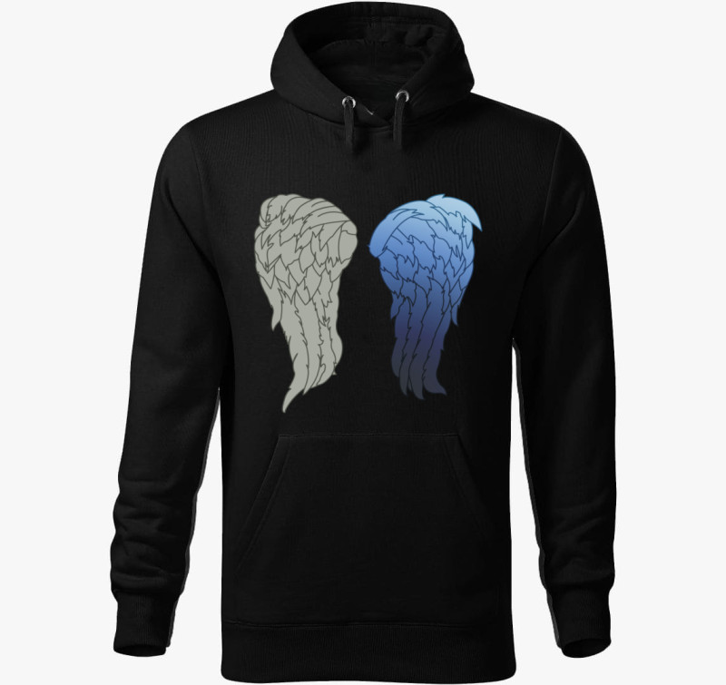 Daryl vest wings kapucnis pulóver — Fekete