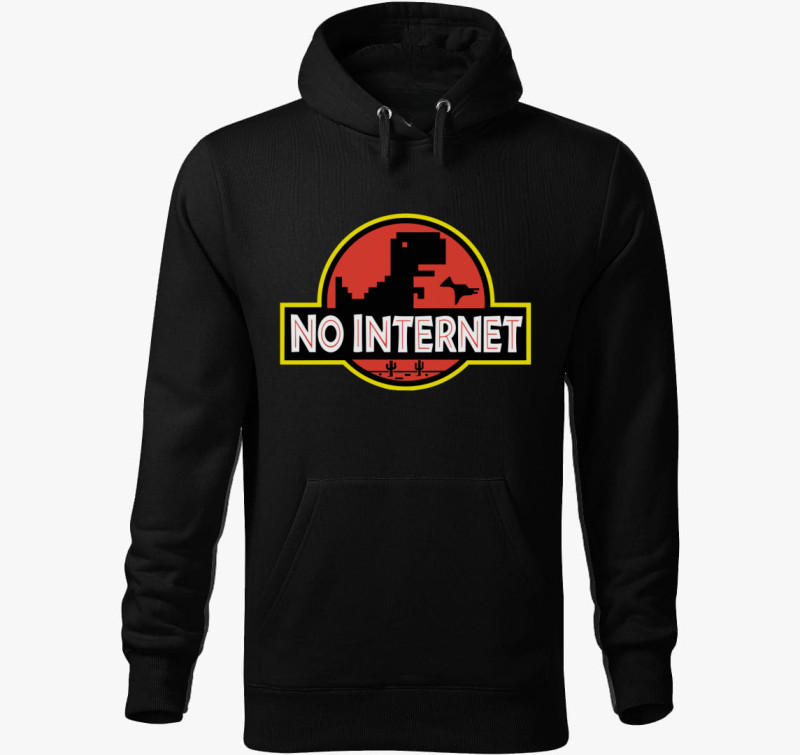 No internet kapucnis pulóver — Fekete