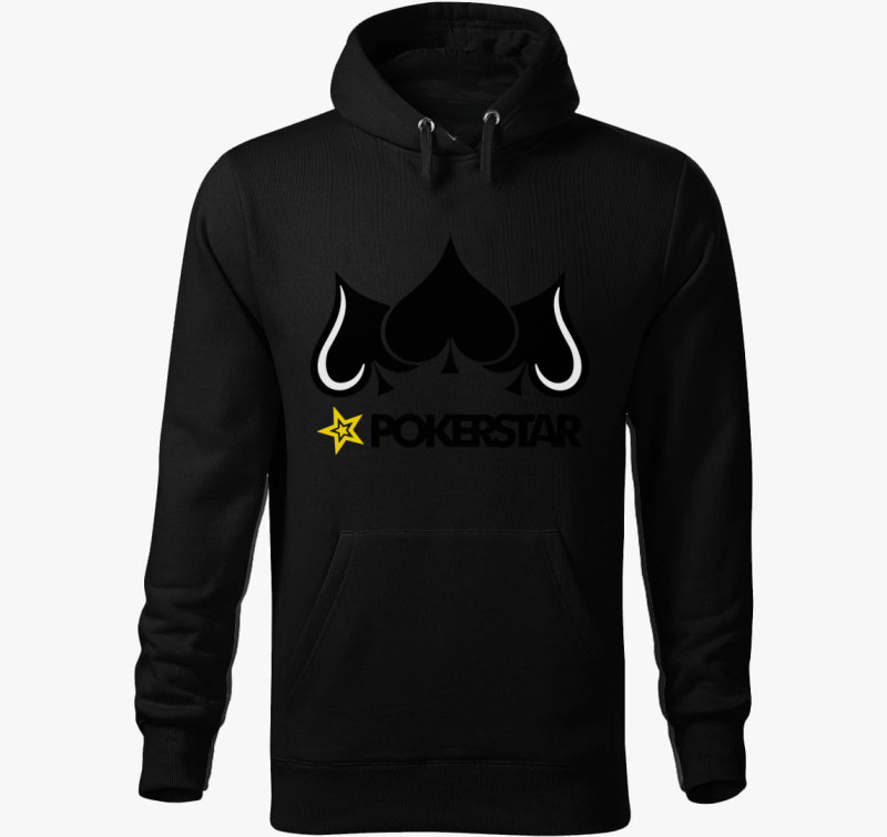 Pokerstar kapucnis pulóver — Fekete