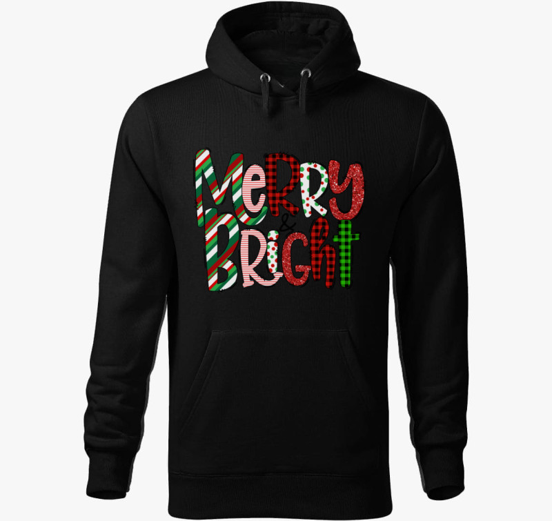 Merry bright kapucnis pulóver — Fekete