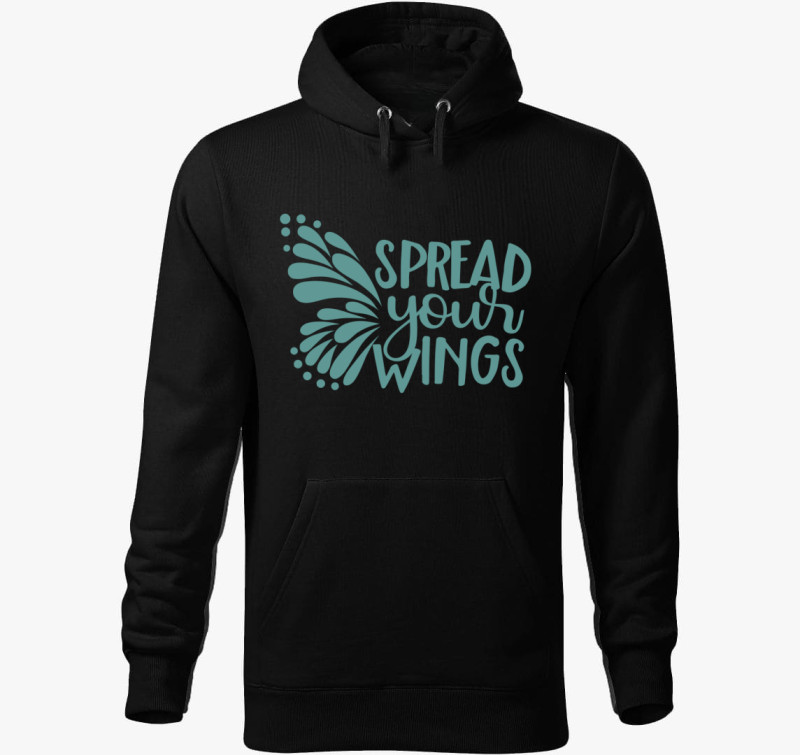 Spread wings türkiz kapucnis pulóver — Fekete