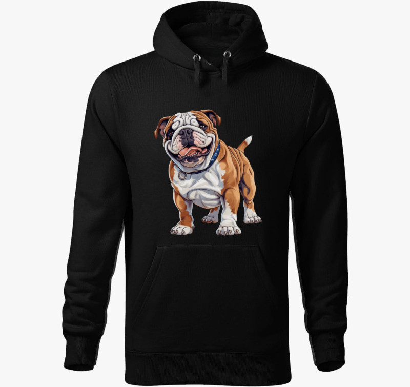 Mini bulldog kapucnis pulóver — Fekete