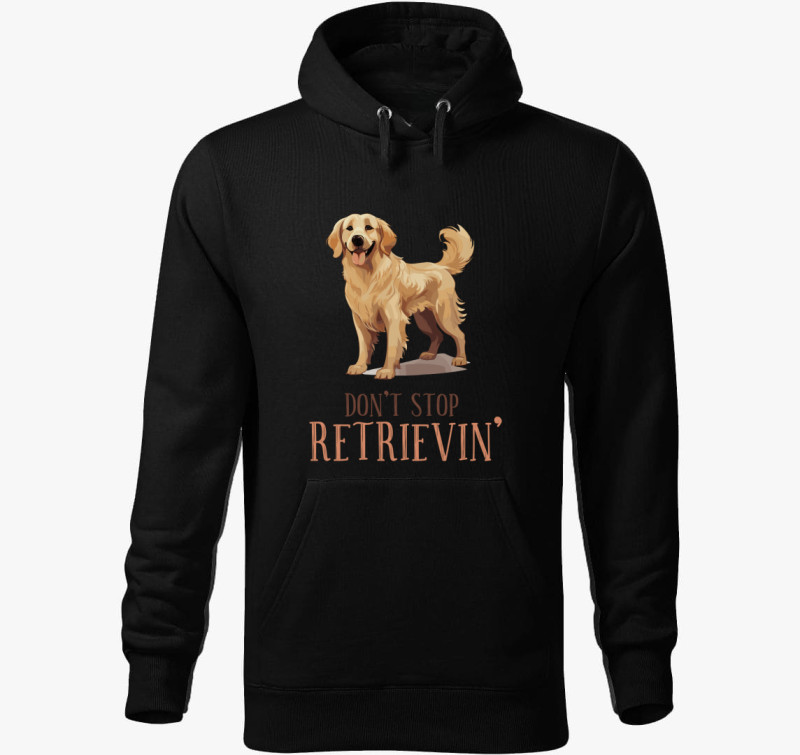 Retrievin kapucnis pulóver — Fekete