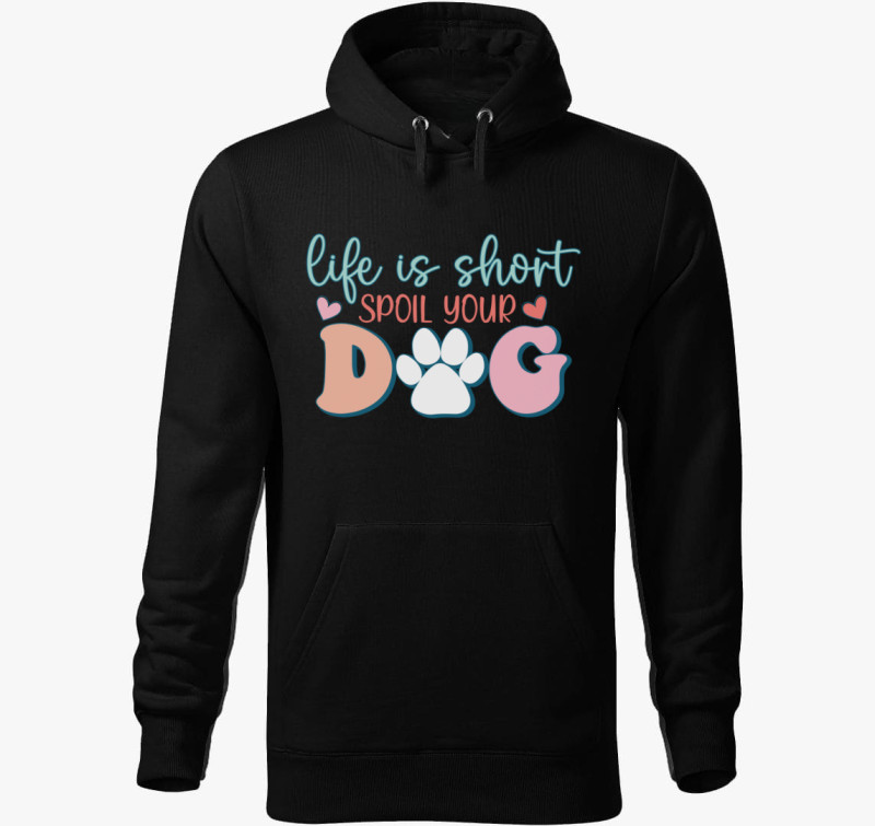 Dog spoil kapucnis pulóver — Fekete