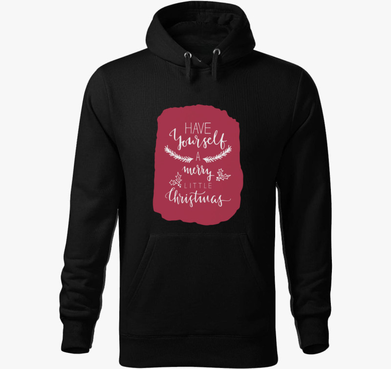 Have Yourself a Merry Little Christmas kapucnis pulóver — Fekete