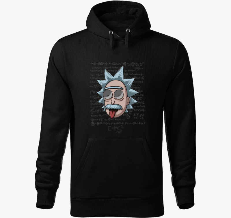 Einstein Rick kapucnis pulóver — Fekete