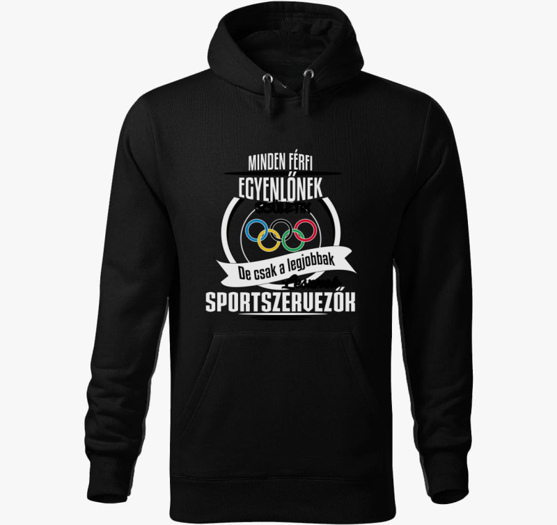 Sportszervező kapucnis pulóver — Fekete