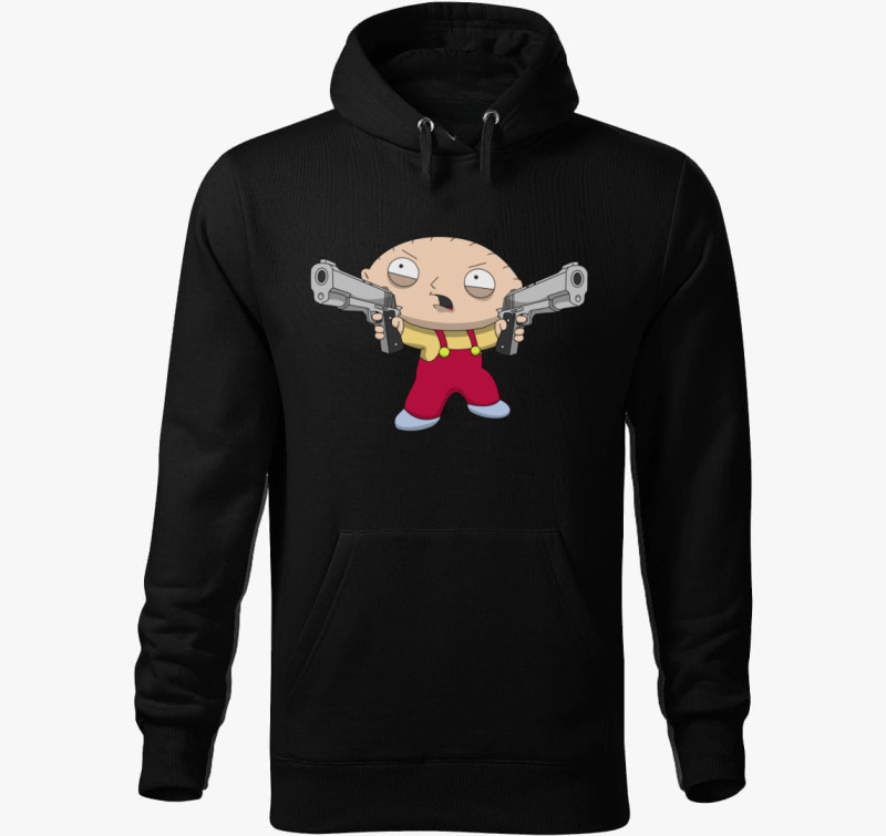 Stewie Griffin kapucnis pulóver — Fekete