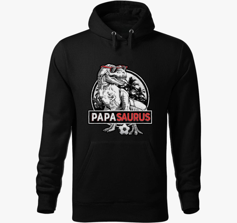 Papa saurus kapucnis pulóver — Fekete