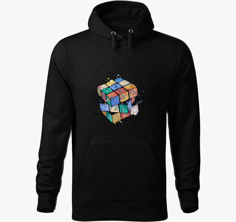 Rubik kocka rejtelmei kapucnis pulóver — Fekete