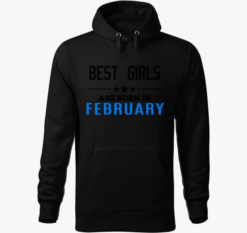 Best girls born (választható hónap) kapucnis pulóver — Fekete