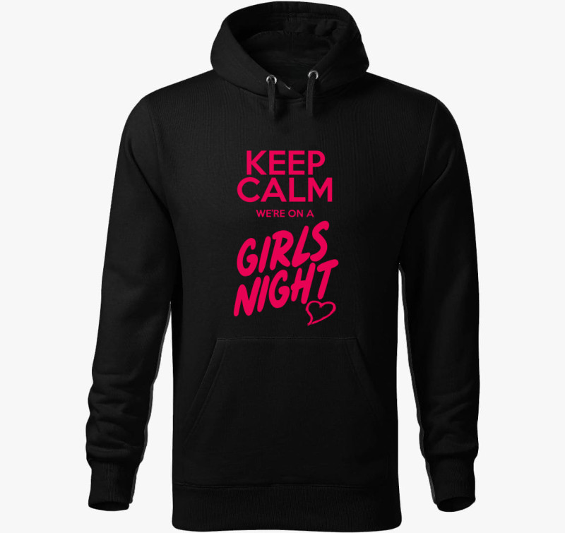 Girls night kapucnis pulóver — Fekete