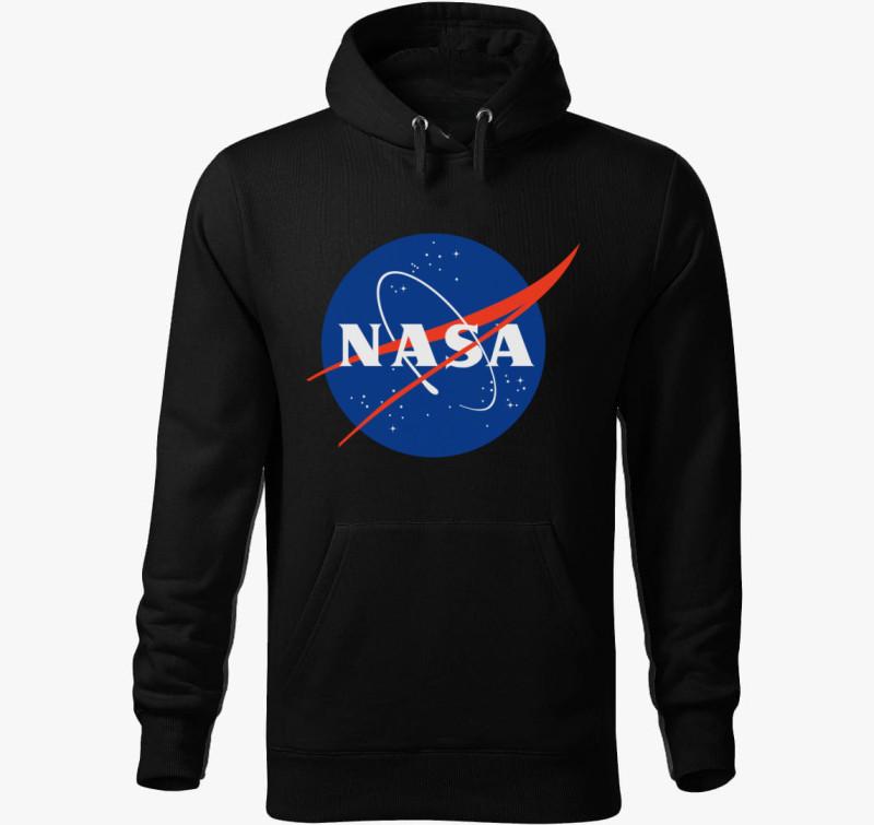 Nasa kapucnis pulóver - Felszállásra készen! — Fekete