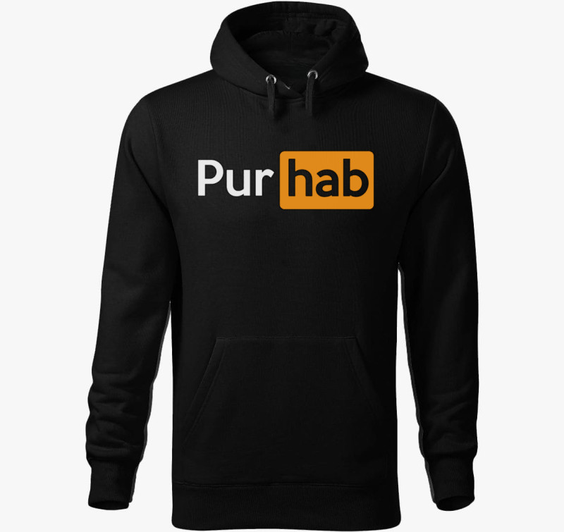 Porn hub... ööö mármint Pur-hab kapucnis pulóver — Fekete