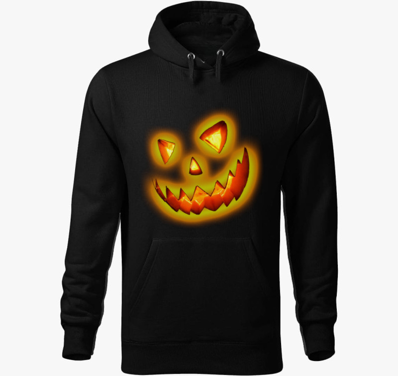 Ijesztő Halloween Tök - Scary Halloween Pumpkin kapucnis pulóver — Fekete