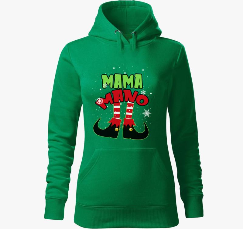 Mama manó kapucnis pulóver — Fűzöld