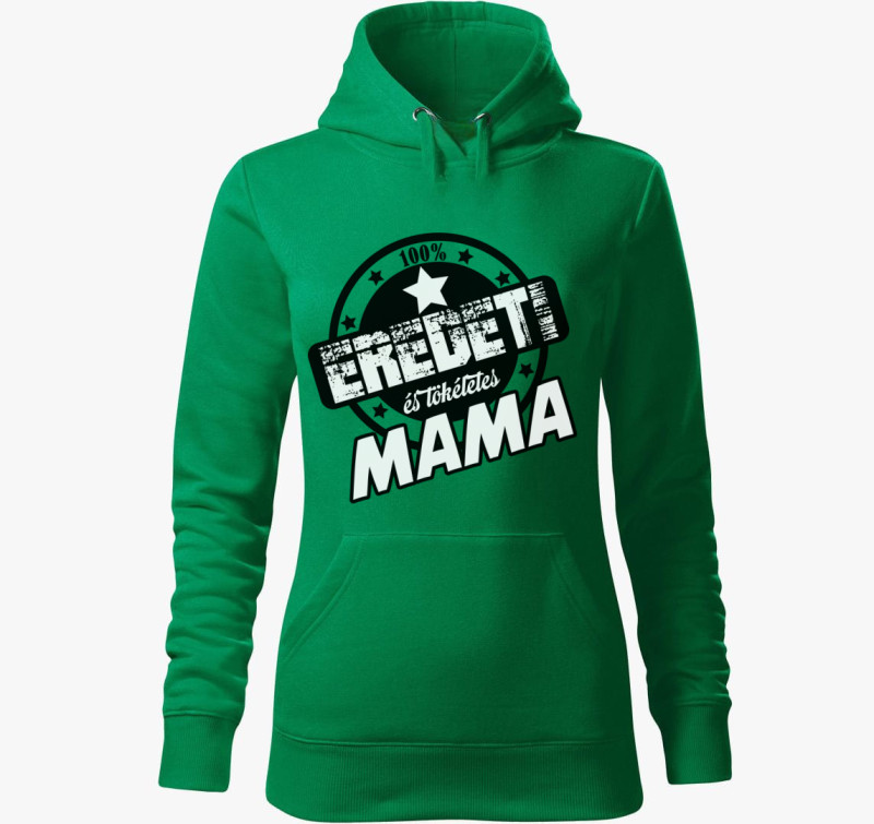 Mama tökéletes kapucnis pulóver — Fűzöld