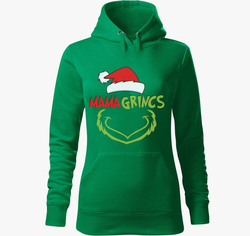 Mama grincs kapucnis pulóver — Fűzöld