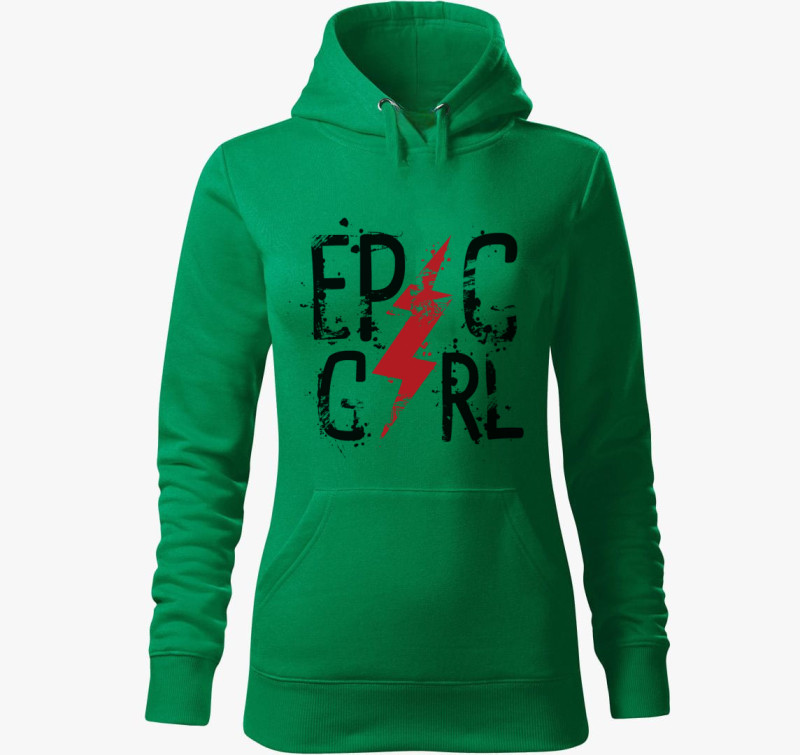 Epic Girl - Csajos kapucnis pulóver — Fűzöld