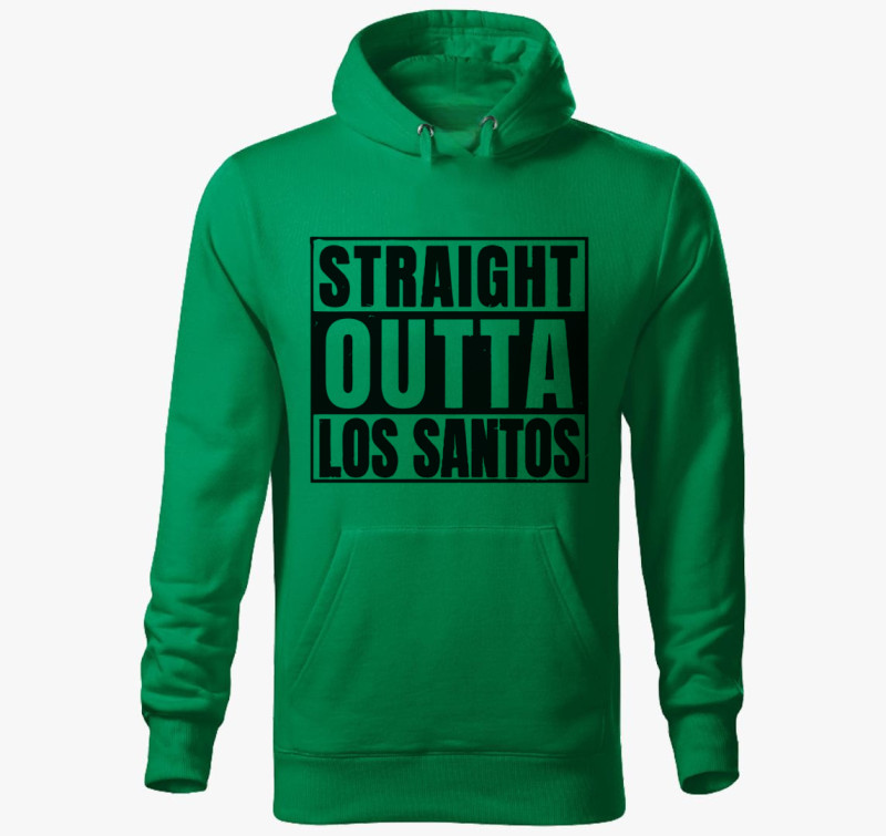 GTA Straight outta los santos kapucnis pulóver — Fűzöld
