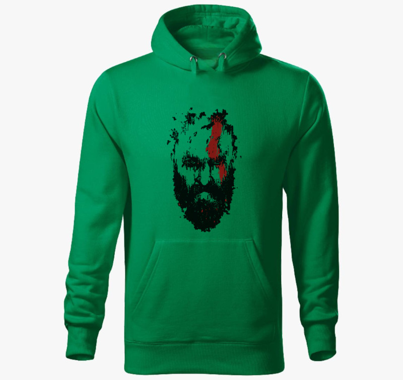 God of war dotted face kapucnis pulóver — Fűzöld