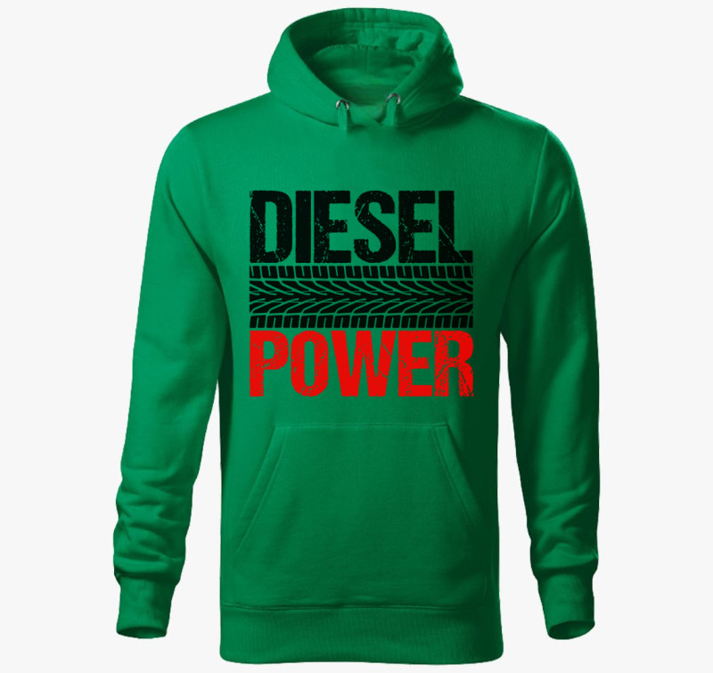 Diesel Power kapucnis pulóver — Fűzöld