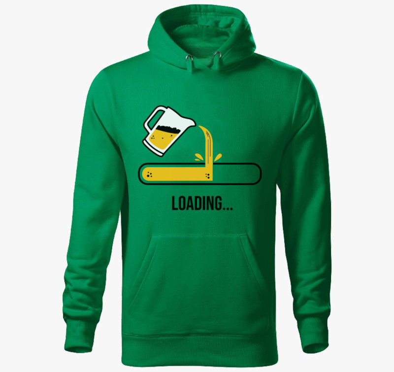 Beer Loading kapucnis pulóver — Fűzöld