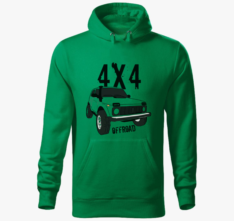 4x4 offroad kapucnis pulóver — Fűzöld