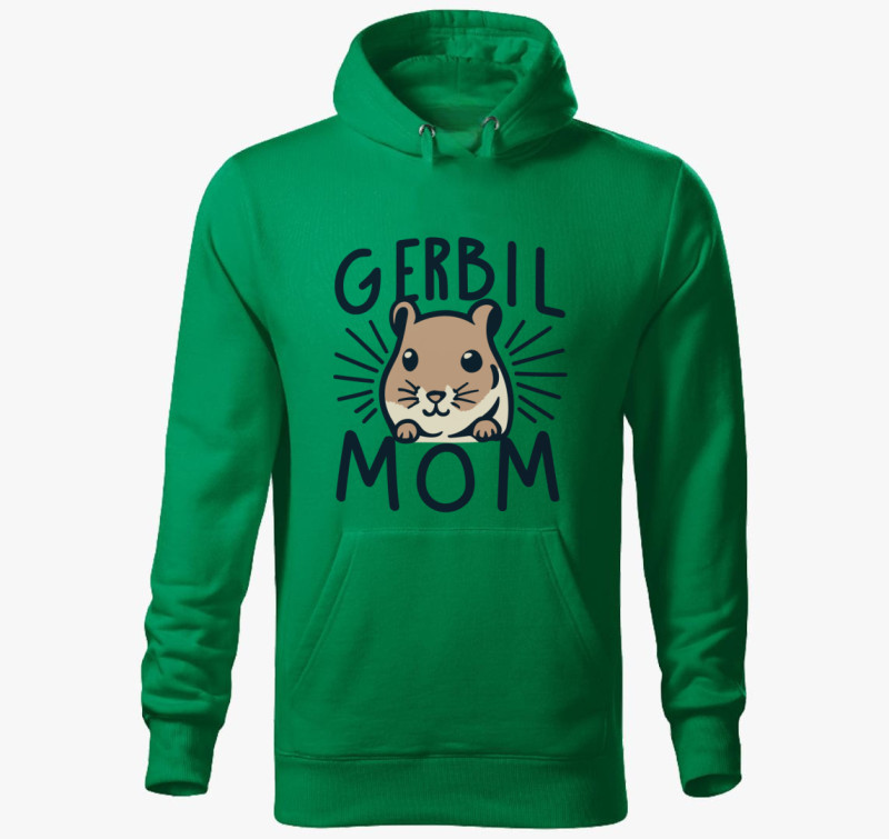 Gerbil MOM kapucnis pulóver — Fűzöld