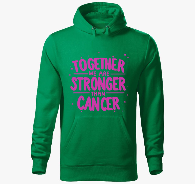 Cancer pink kapucnis pulóver — Fűzöld