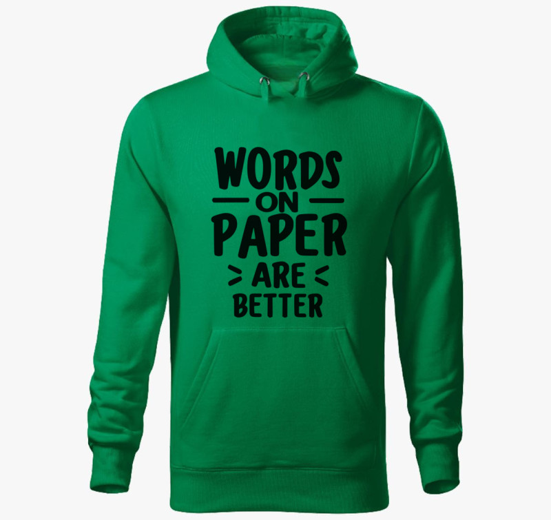 Paper better kapucnis pulóver — Fűzöld