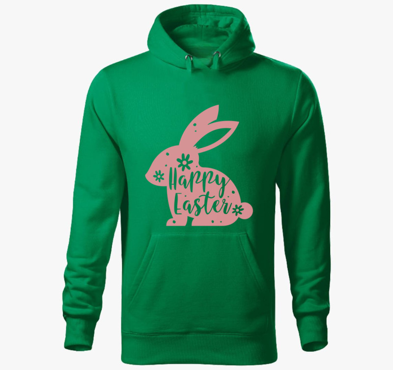 Pink nyuszi kapucnis pulóver — Fűzöld